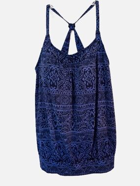 Lands' End Women’s Bathing Suit Swimsuit Blouson Figure Flattering Tankini 12